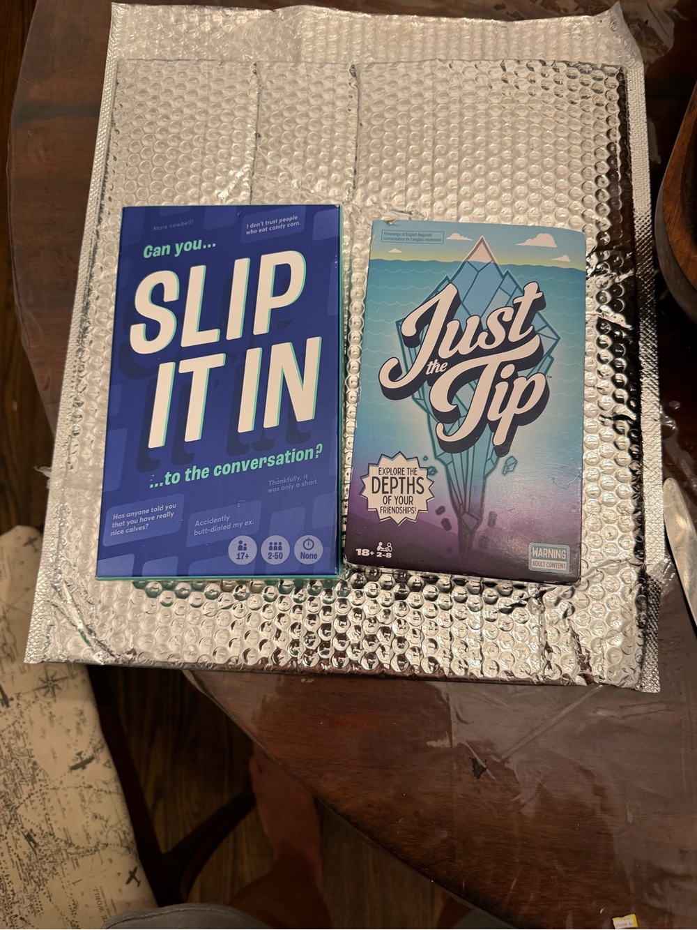 Just the Tip & Slip It In Party Card Game Bundle - Blue